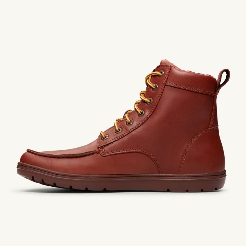 Lems Boulder Boot Leder Stiefel Damen Rot | CHAONDZR