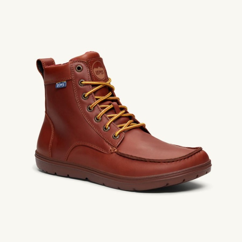 Lems Boulder Boot Leder Stiefel Damen Rot | CHAONDZR